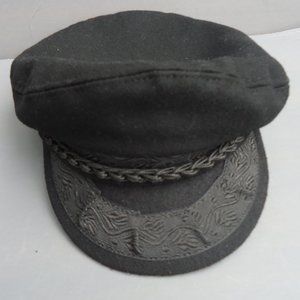 Vintage Greek fisherman’s black wool blend cap.